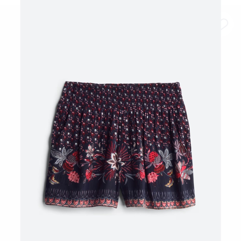 RD Style Floral Patterned Shorts - Navy and Red
